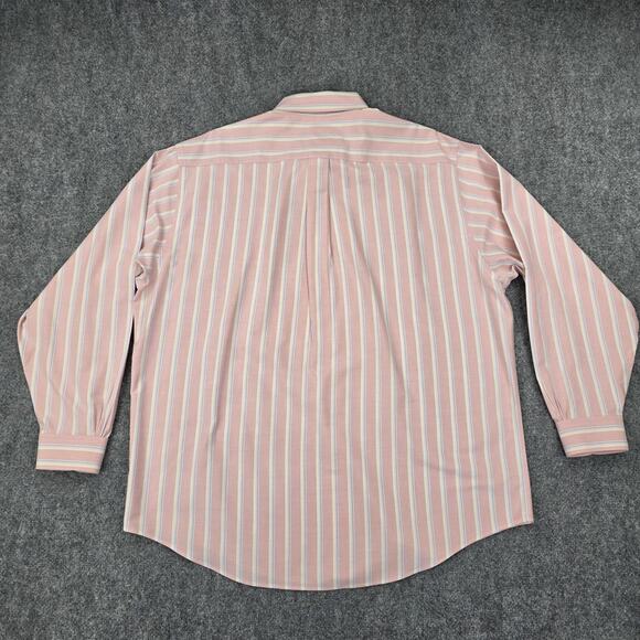Brooks Brothers Shirt Mens XL Pink Striped Woven Oxford Cloth Supima Button Down - Picture 4 of 16